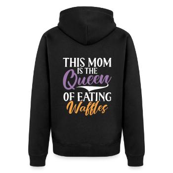 Waffle Lover Gifts - Unisex Premium Organic Zip Hoodie - black - Back - Nico (187cm)