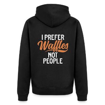 Waffle Lover Gifts - Unisex Premium Bio Zip Hoodie - Schwarz - Hinten - Nico (187cm)