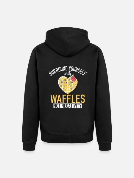 Waffle Lover Gifts - Unisex Premium Organic Zip Hoodie - black