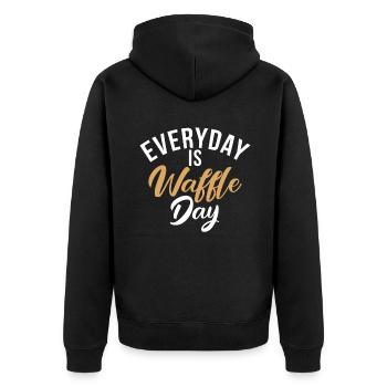 Waffle Lover Gifts - Unisex Premium Bio Zip Hoodie - Schwarz - Hinten - Nico (187cm)