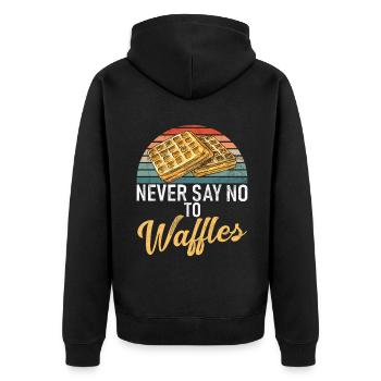 Waffle Lover Gifts - Unisex Premium Bio Zip Hoodie - Schwarz - Hinten - Nico (187cm)