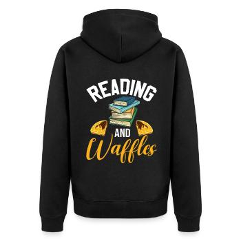 Waffle Lover Gifts - Unisex Premium Organic Zip Hoodie - black - Back - Nico (187cm)
