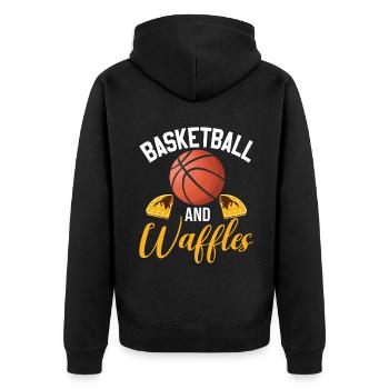 Waffle Lover Gifts - Unisex Premium Organic Zip Hoodie - black - Back - Nico (187cm)