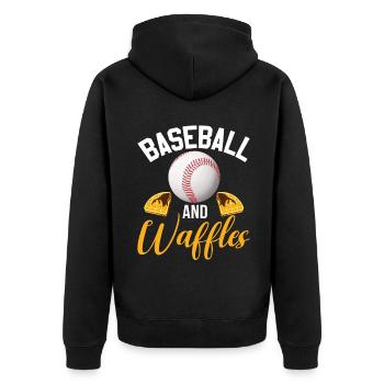 Waffle Lover Gifts - Unisex Premium Organic Zip Hoodie - black - Back - Nico (187cm)