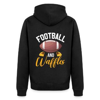 Waffle Lover Gifts - Unisex Premium Organic Zip Hoodie - black - Back - Nico (187cm)