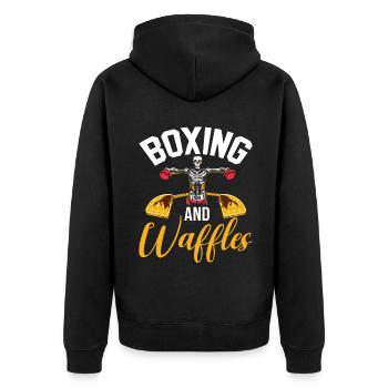 Waffle Lover Gifts - Unisex Premium Organic Zip Hoodie - black - Back - Nico (187cm)