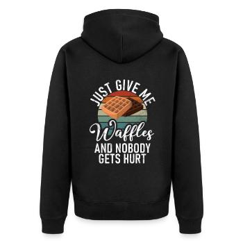 Waffle Lover Gifts - Unisex Premium Organic Zip Hoodie - black - Back - Nico (187cm)
