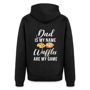 Waffle Lover Gifts - Unisex Premium Organic Zip Hoodie - black - Back - Nico (187cm)