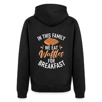 Waffle Lover Gifts - Unisex Premium Organic Zip Hoodie - black - Back - Nico (187cm)