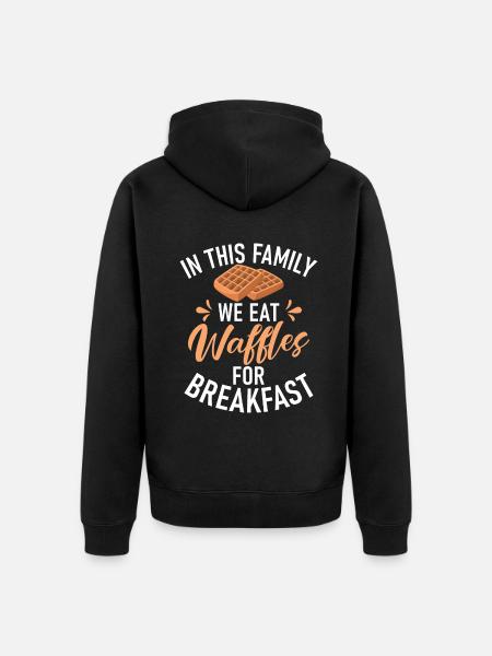 Waffle Lover Gifts - Unisex Premium Organic Zip Hoodie - black