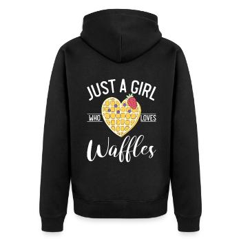 Waffle Lover Gifts - Unisex Premium Bio Zip Hoodie - Schwarz - Hinten - Nico (187cm)