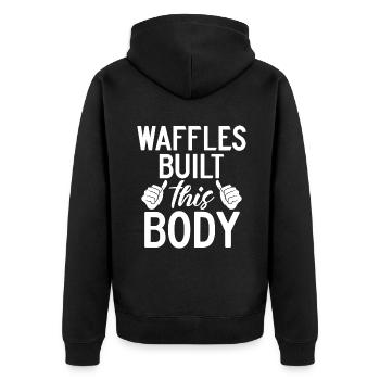 Waffle Lover Gifts - Unisex Premium Organic Zip Hoodie - black - Back - Nico (187cm)