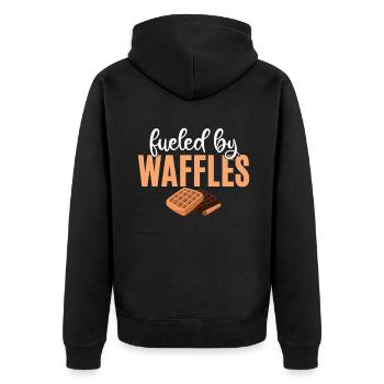 Waffle Lover Gifts - Unisex Premium Bio Zip Hoodie - Schwarz - Hinten - Nico (187cm)