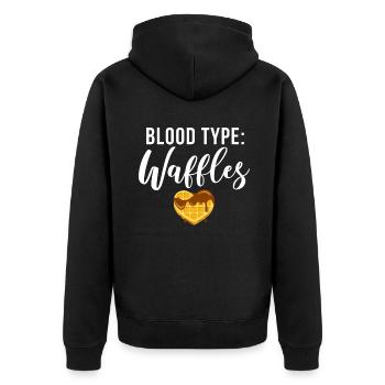 Waffle Lover Gifts - Unisex Premium Organic Zip Hoodie - black - Back - Nico (187cm)