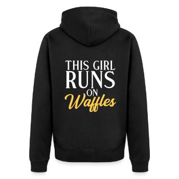 Waffle Lover Gifts - Unisex Premium Organic Zip Hoodie - black - Back - Nico (187cm)