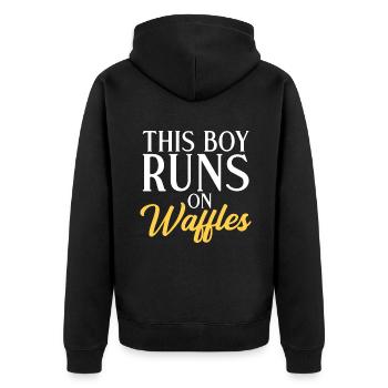 Waffle Lover Gifts - Unisex Premium Organic Zip Hoodie - black - Back - Nico (187cm)