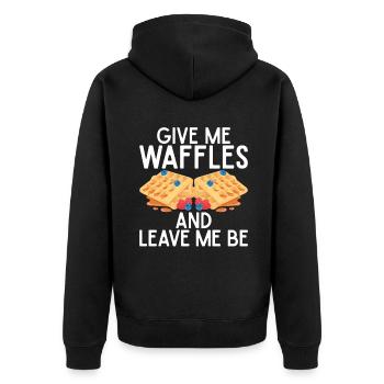 Waffle Lover Gifts - Unisex Premium Organic Zip Hoodie - black - Back - Nico (187cm)
