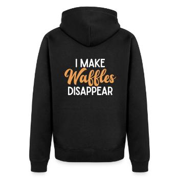 Waffle Lover Gifts - Unisex Premium Organic Zip Hoodie - black - Back - Nico (187cm)