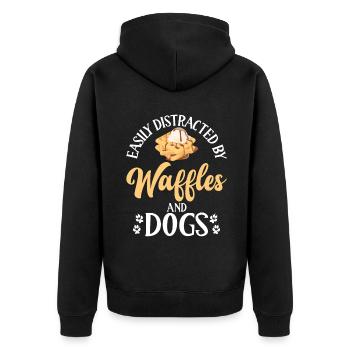 Waffle Lover Gifts - Unisex Premium Bio Zip Hoodie - Schwarz - Hinten - Nico (187cm)