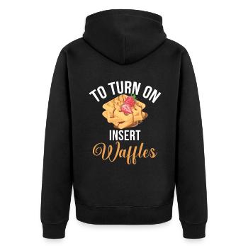Waffle Lover Gifts - Unisex Premium Organic Zip Hoodie - black - Back - Nico (187cm)