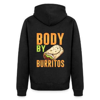Burrito Gift - Unisex Premium Bio Zip Hoodie - Schwarz - Hinten - Nico (187cm)