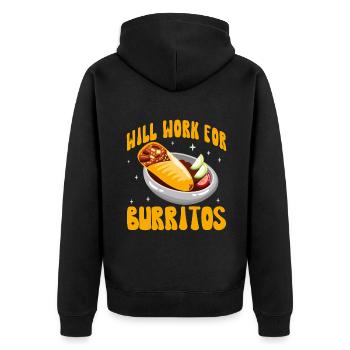Burrito Gift - Unisex Premium Bio Zip Hoodie - Schwarz - Hinten - Nico (187cm)