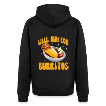 Burrito Gift - Unisex Premium Organic Zip Hoodie - black - Back - Nico (187cm)