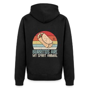 Burrito Gift - Unisex Premium Organic Zip Hoodie - black - Back - Nico (187cm)