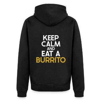 Burrito Gift - Unisex Premium Bio Zip Hoodie - Schwarz - Hinten - Nico (187cm)