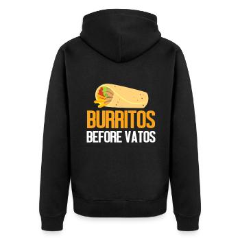 Burrito Gift - Unisex Premium Bio Zip Hoodie - Schwarz - Hinten - Nico (187cm)