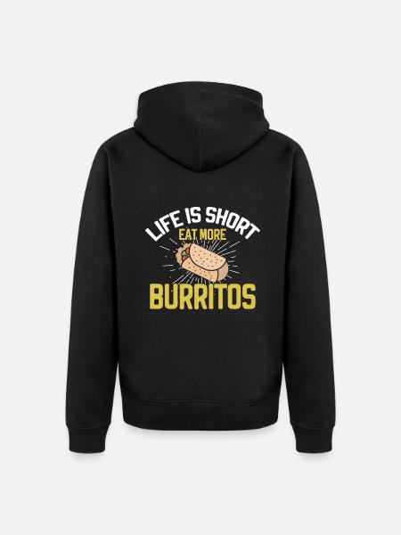 Burrito Gift - Unisex Premium Organic Zip Hoodie - black