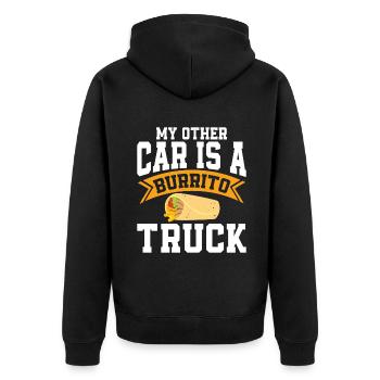 Burrito Gift - Unisex Premium Organic Zip Hoodie - black - Back - Nico (187cm)