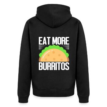 Burrito Gift - Unisex Premium Bio Zip Hoodie - Schwarz - Hinten - Nico (187cm)