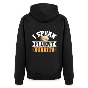 Burrito Gift - Unisex Premium Bio Zip Hoodie - Schwarz - Hinten - Nico (187cm)