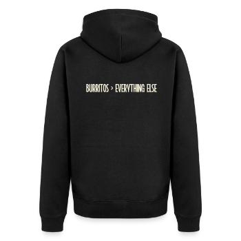 Burrito Gift - Unisex Premium Organic Zip Hoodie - black - Back - Nico (187cm)