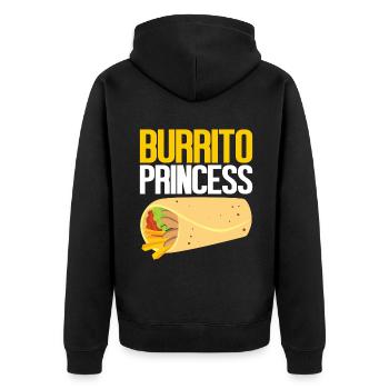 Burrito Gift - Unisex Premium Bio Zip Hoodie - Schwarz - Hinten - Nico (187cm)