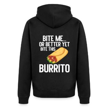 Burrito Gift - Unisex Premium Organic Zip Hoodie - black - Back - Nico (187cm)