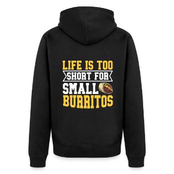 Burrito Gift - Unisex Premium Organic Zip Hoodie - black - Back - Nico (187cm)
