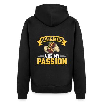 Burrito Gift - Unisex Premium Organic Zip Hoodie - black - Back - Nico (187cm)