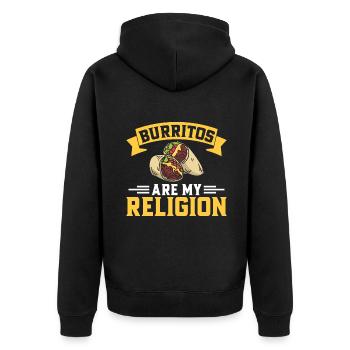 Burrito Gift - Unisex Premium Organic Zip Hoodie - black - Back - Nico (187cm)