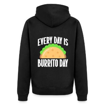 Burrito Gift - Unisex Premium Organic Zip Hoodie - black - Back - Nico (187cm)