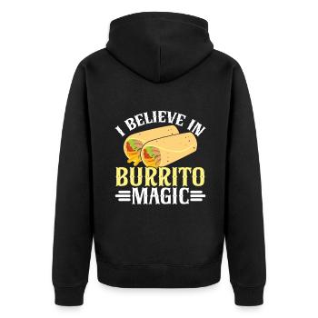 Burrito Gift - Unisex Premium Organic Zip Hoodie - black - Back - Nico (187cm)