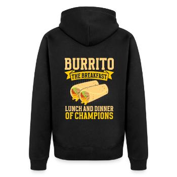 Burrito Gift - Unisex Premium Bio Zip Hoodie - Schwarz - Hinten - Nico (187cm)