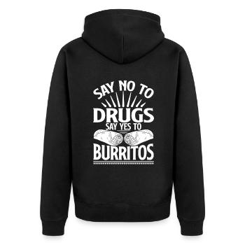 Burrito Gift - Unisex Premium Organic Zip Hoodie - black - Back - Nico (187cm)