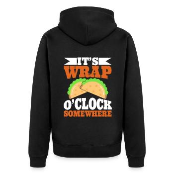 Burrito Gift - Unisex Premium Bio Zip Hoodie - Schwarz - Hinten - Nico (187cm)