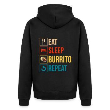 Burrito Gift - Unisex Premium Bio Zip Hoodie - Schwarz - Hinten - Nico (187cm)