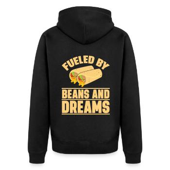 Burrito Gift - Unisex Premium Bio Zip Hoodie - Schwarz - Hinten - Nico (187cm)