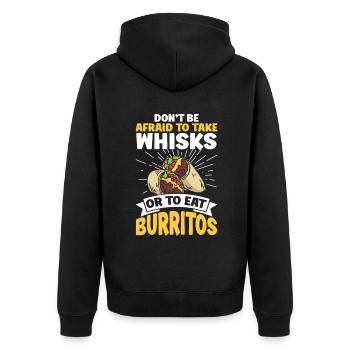 Burrito Gift - Unisex Premium Organic Zip Hoodie - black - Back - Nico (187cm)