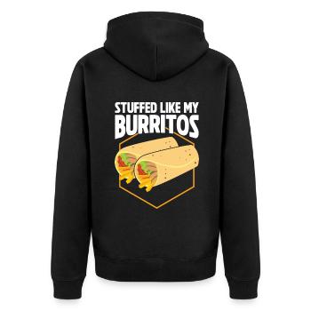 Burrito Gift - Unisex Premium Organic Zip Hoodie - black - Back - Nico (187cm)
