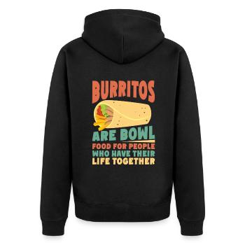 Burrito Gift - Unisex Premium Bio Zip Hoodie - Schwarz - Hinten - Nico (187cm)